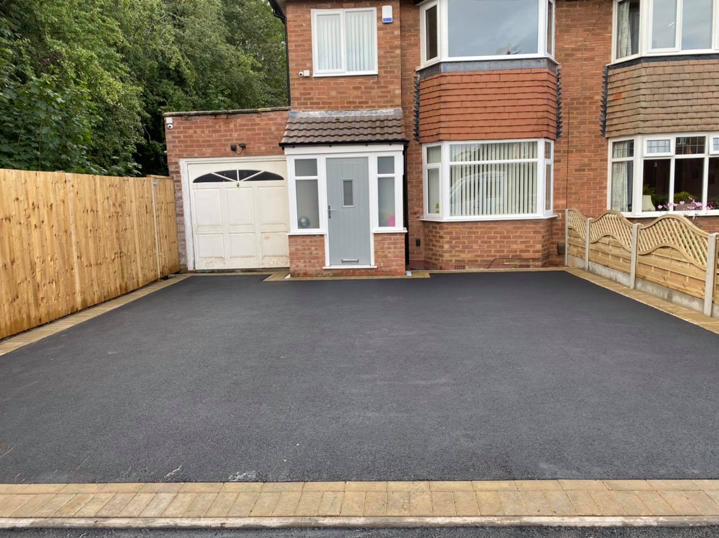Tarmac driveway and block paving edging in Solihull