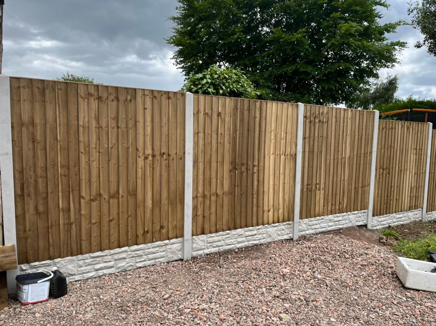 New timber fence surrounding perimeter of house in Birmingham.