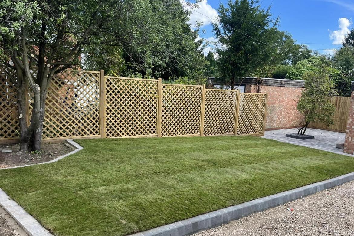 Garden transformation with turf and patio in Birmingham