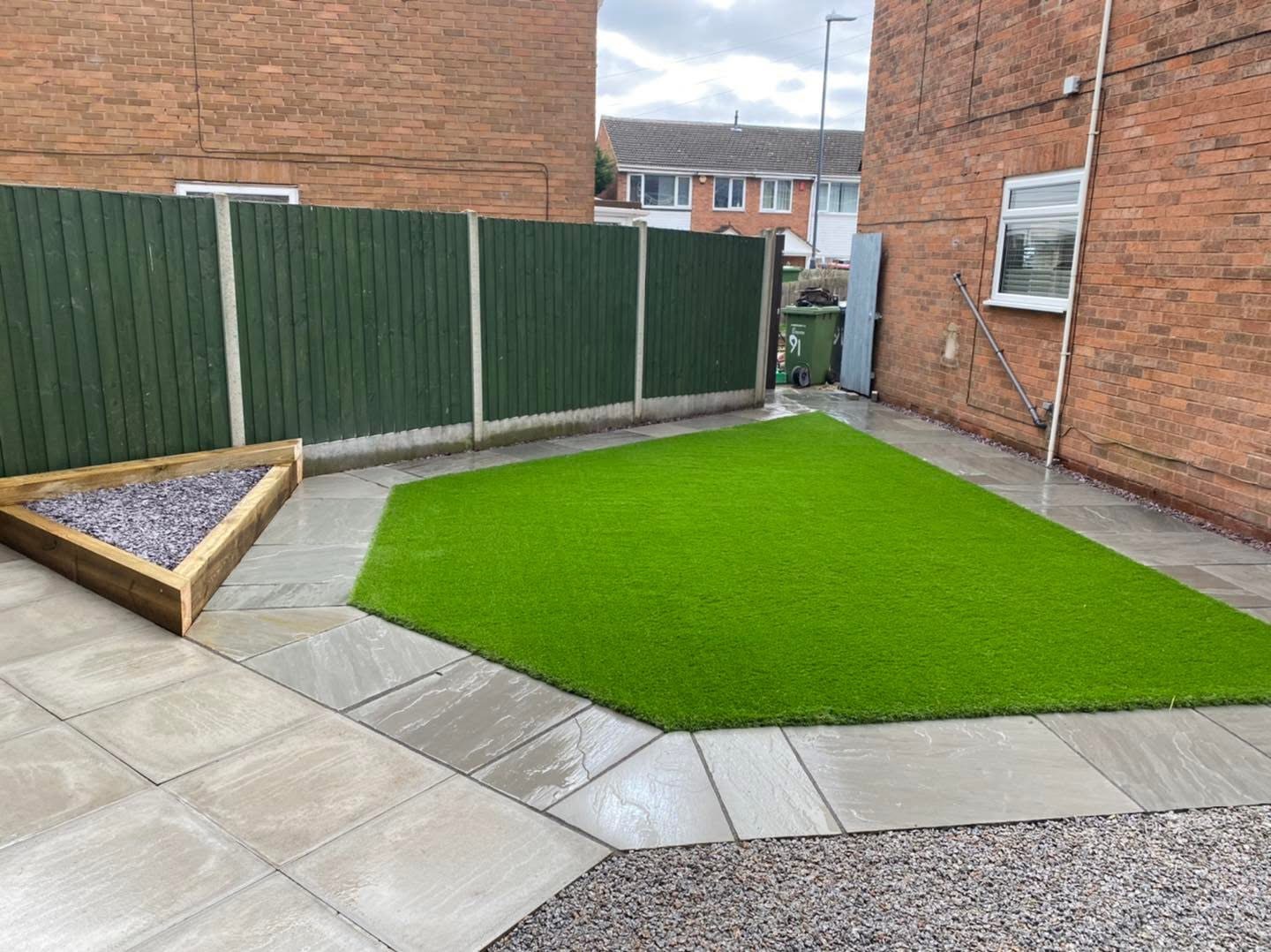 Garden patio design and slabbing in Birmingham